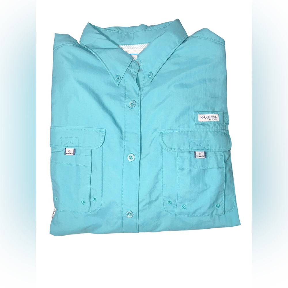 Men’s Columbia blue PFG size 1x